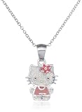 Book Cover For Hello Kitty Sterling Silver Pink Enamel Pendant Necklace with 18