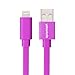 YellowKnife MFi Certified-IOS 7 Noodle Flat 8pin Lightning (3.2ft) Colorful USB Cable Supports Charging And Syncing for iPhone 5 5S 5C,iPad (Air/4th generation),iPad mini,iPod (7th generation),iPod touch (5th generation)&iPod nano(7th generation) With ZEISS Zeiss Pre-Moistened Lens Cloths (Purple)