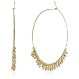 Mizuki 14k Gold Bead Fringe Hoop Earrings