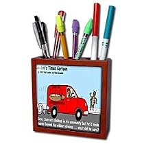 Londons Times Funny Bugs and Slugs Cartoons - Most Unpopular Insect In Town - Tile Pen Holders-5 inch tile pen holder
