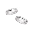 Personalized Sterling Silver Always Sisters Forever Friends Sentiment Ring