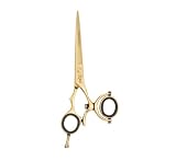 SS29-Glow Titanium Gold Hair Scissors / Shears for Professional Hair Cutting (Movable Thumb Ring) – Size 15 cm / 6 inches – Best Quality @ Best Price!!