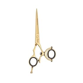 SS29-Glow Titanium Gold Hair Scissors / Shears for Professional Hair Cutting (Movable Thumb Ring) - Size 15 cm / 6 inches - Best Quality @ Best Price!!