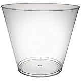 Party Essentials Hard Plastic 9-Ounce Party Cups/Old Fashioned Tumblers, 100 Count, Clear