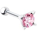 Surgical Steel Pink Cubic Zirconia Cartilage Earring