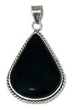 Onyx pendant, 'Black Tear' 1 W 2 L