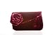 Purple small velvet handheld clutch bag evening handbag with velvet rose
