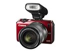 Canon DSLR Camera EOS-M 18-55 STM (Red) with Flash