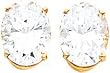 14K Gold Oval Cubic Zirconia Stud Earrings Jewelry |C