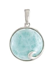 Sterling Silver-Genuine Larimar Pendant by US Gems