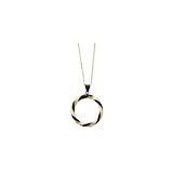 14k & Chocolate Rhodium Twisted Pendant Necklace