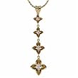 Flowery Princess Cut Diamond Pendant Necklace