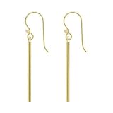 18kt Gold over Sterling Silver Long Tube Drop Earrings
