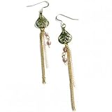 Review   / Recycled bronze, lilac and mixed chain earrings