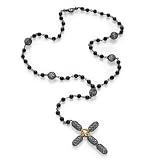 Black Onyx and Gold Rosary Necklace