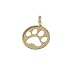 Bark Avenue Jewelers- Cut Out Paw Print Pendant 14 Karat Yellow Gold- Small