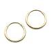 14k Yellow Gold 1 Millimeters Classic Endless Hoop Earrings, 12 Millimeters