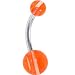 Jewelry : Layered STRIPED ORANGE Belly Button Ring