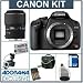 Canon EOS Digital Rebel T1i SLR Camera Dental Kit - Economy Version - Black Finish- - with Sigma 105/2.8 Macro Lens, Adorama Macro Ring Flash, Spare LP-E5 Type Battery, AA NiMH Batteries w/Charger, 8GB SD Memory Card, Card Reader, Backpack / Shoulder Bag