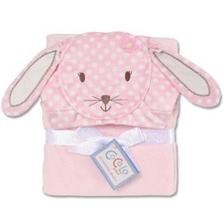 Pink Bunny Hooded Baby Blanket