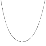 Karat Platinum Long/Short Diamond Cut Bead Necklace