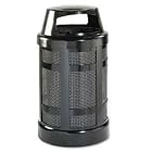 Trash Container, Hinged Top, Leakproof, 38 Gal., 24x43 Black URIA38BKPL