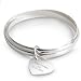 Personalized Triple Bangle Heart Bracelet Gift