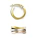 14k Three Tone Rose White and Yellow Gold Hoop title=