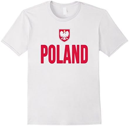 Men's Polish National Team Shirt Football Poland Soccer Polska Tee Large White
