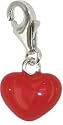 Chrysalis Charm Silver Plated Red Enamel Heart
