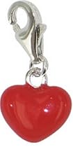 Chrysalis Charm Silver Plated Red Enamel Heart