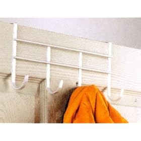 <b>4 Hook Over-the-Door Rack - (Chrome)</b>