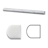 Carrrara White 3/4" X 12" Marble Polished Bullnose Pencil Liner Trim