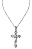 Moonstone necklace, 'Moon Cross' 20 L