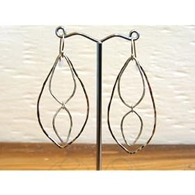 Silver and Gold Dangling Leaves Earrings