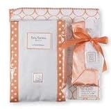 SwaddleDesigns Swaddle Designs Orange Mod Circles Collection Swaddling Blanket,Baby Lovie, and Two Burping Clothes Gift Set