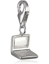 VINANI brand Germany 925 Sterling Silver Charm Pendant opened Laptop shiny HLA
