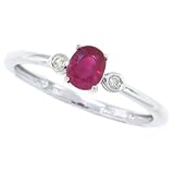 0.40ct Oval Ruby and Diamond Gemstone Ring in10Kt White Gold