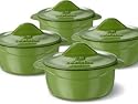 Calphalon Enamel Cast Iron Mini Soup Pots, Chive Green