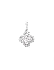 Diamond Clover Pendant in 14K White Gold