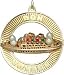 Bon Voyage Cruise Ship on Open Disc, 14K Gold Charm