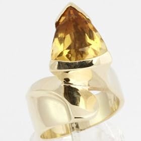 14K Yellow Gold Custom Made 4.5 Carat Citrine Estate Ring by