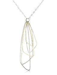 Shaesby "Flamenco" 14k Yellow Gold and Sterling Silver Multi Forged Wing Necklace