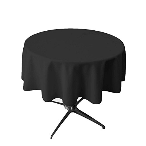 LA Linen Polyester Poplin Round Tablecloth, 51