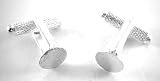 10 X Silver Tone Cufflink Knurl Backs Setting 8mm Pad DIY Findings