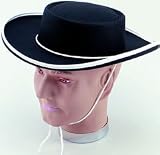 Spanish/Zorro Hat (felt) - Black with White Trim