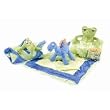 Mud Pie Baby Animal Crackers Frog Woobie with Rattle