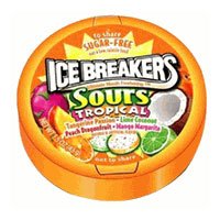 Ice Breakers Mint Sugar Free Fruit Sours, Tropical Sours - 1.5 Oz Tin, 8 Case by HERSHEY CHOCOLATES.