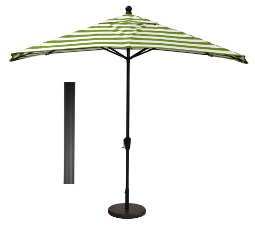 Where To Buy 10 Ft X 6 Ft Hexagon Umbrella In Sunbrella Maxim Cilantro Green Stripe Multiple Finishes Available Jarred Esqueda