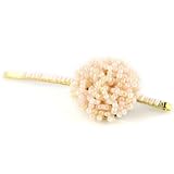 Evolatree - Beaded Button Top - Golden Colored Bobby Pin - Elegant Hair Pin